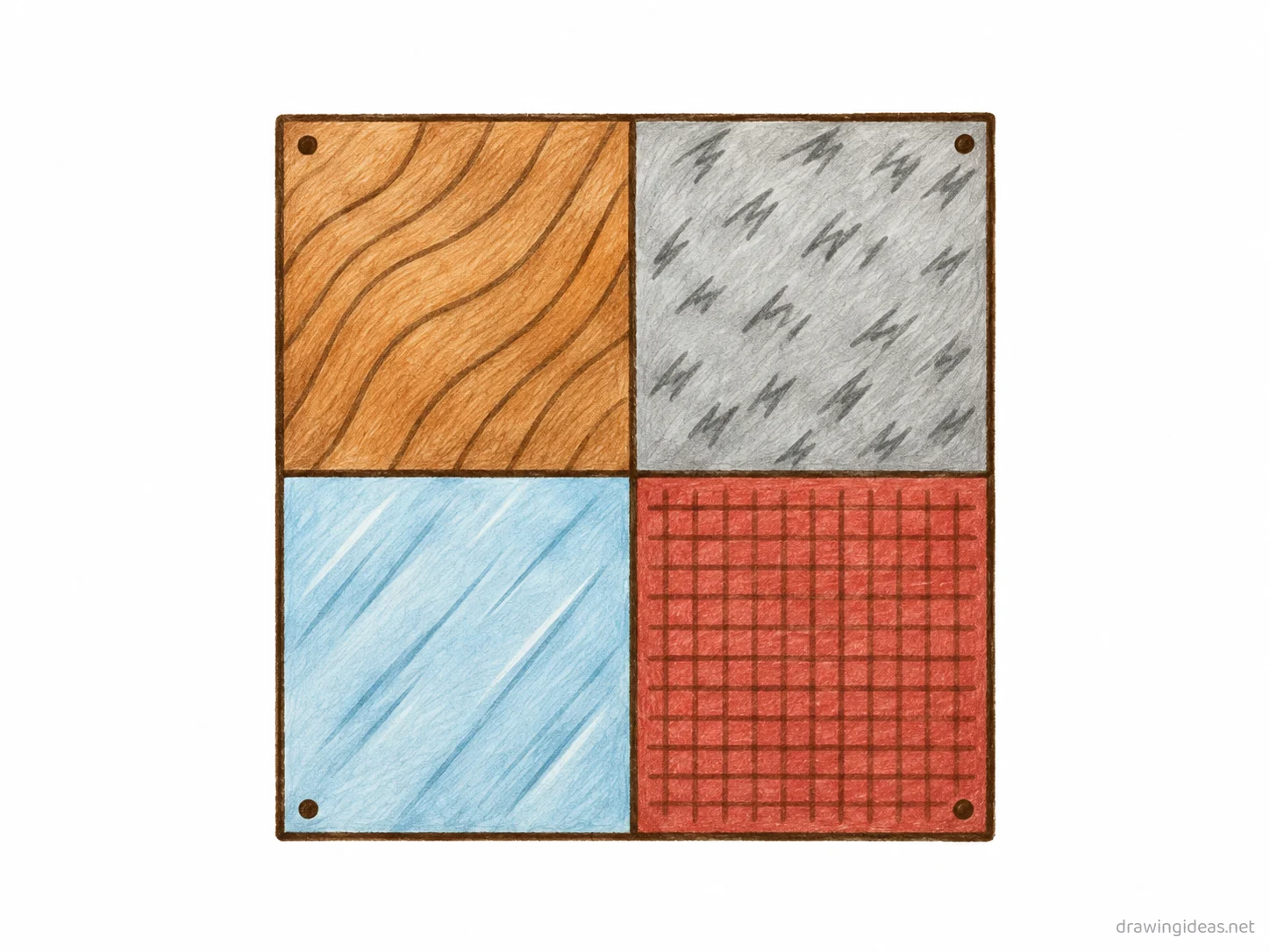 Texture drawing — hand-drawn texture illustration with ink lines and soft colors