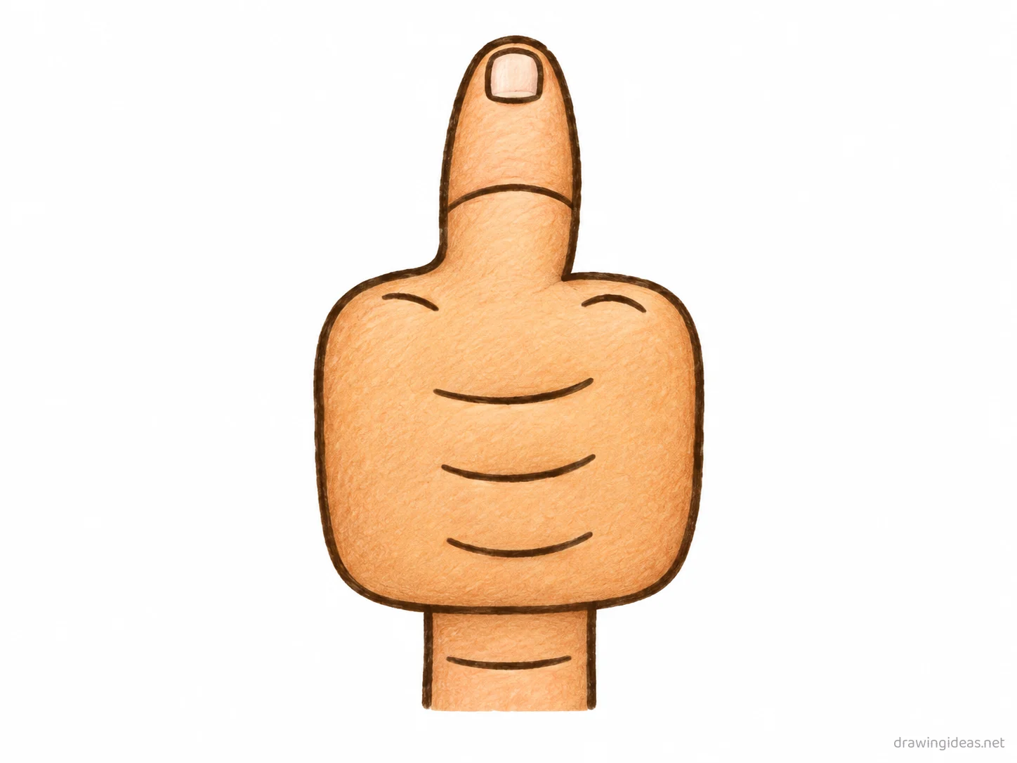 Thumbs Up drawing — hand-drawn thumbs up illustration with ink lines and soft colors