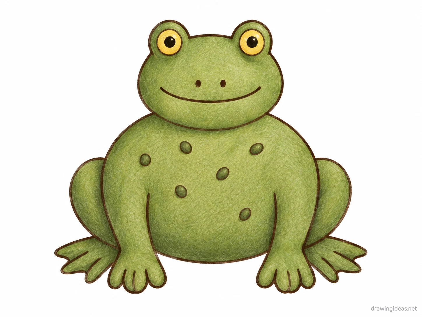 Toad drawing — hand-drawn toad illustration with ink lines and soft colors