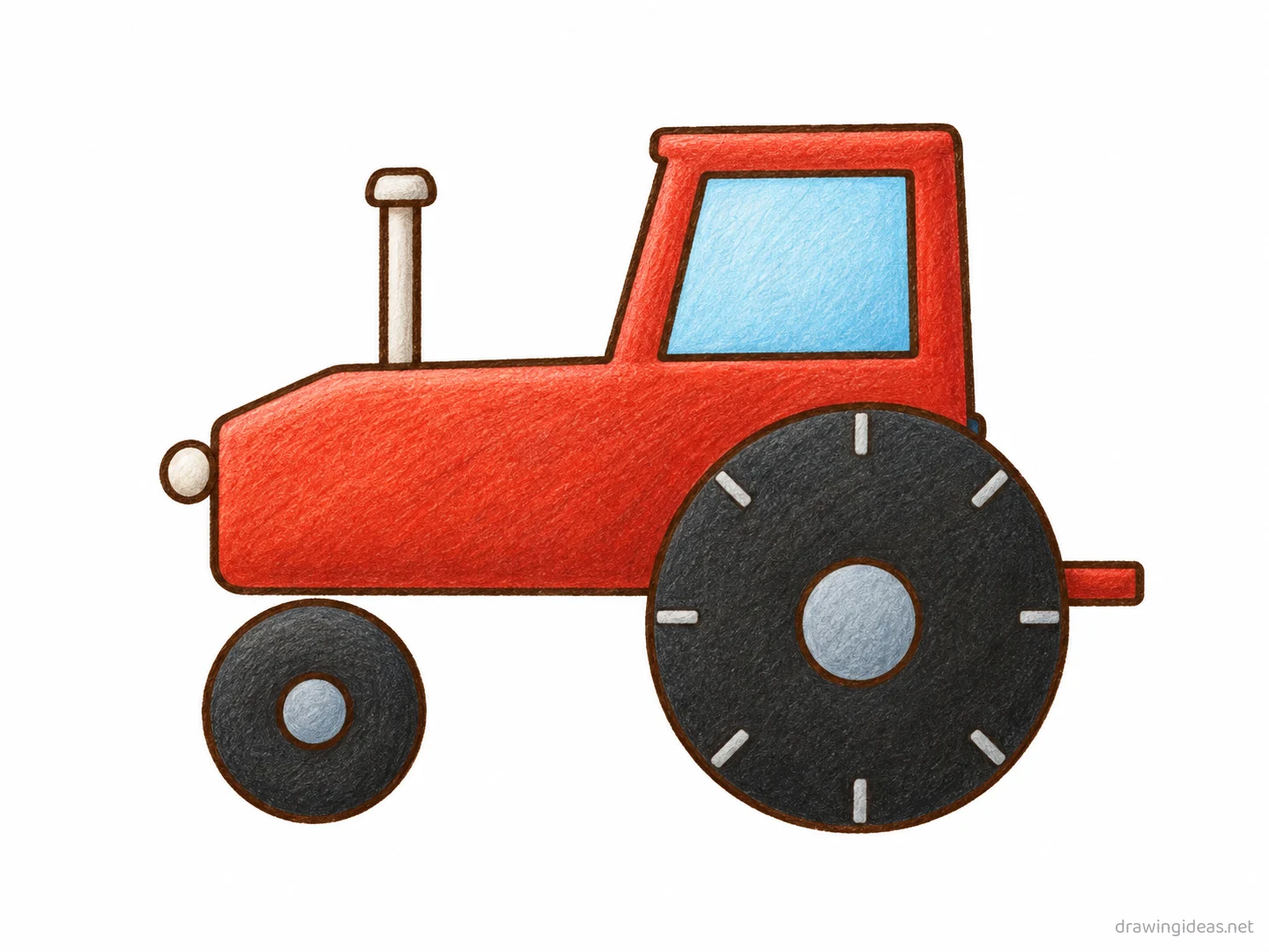 Tractor drawing ā hand-drawn tractor illustration with ink lines and soft colors