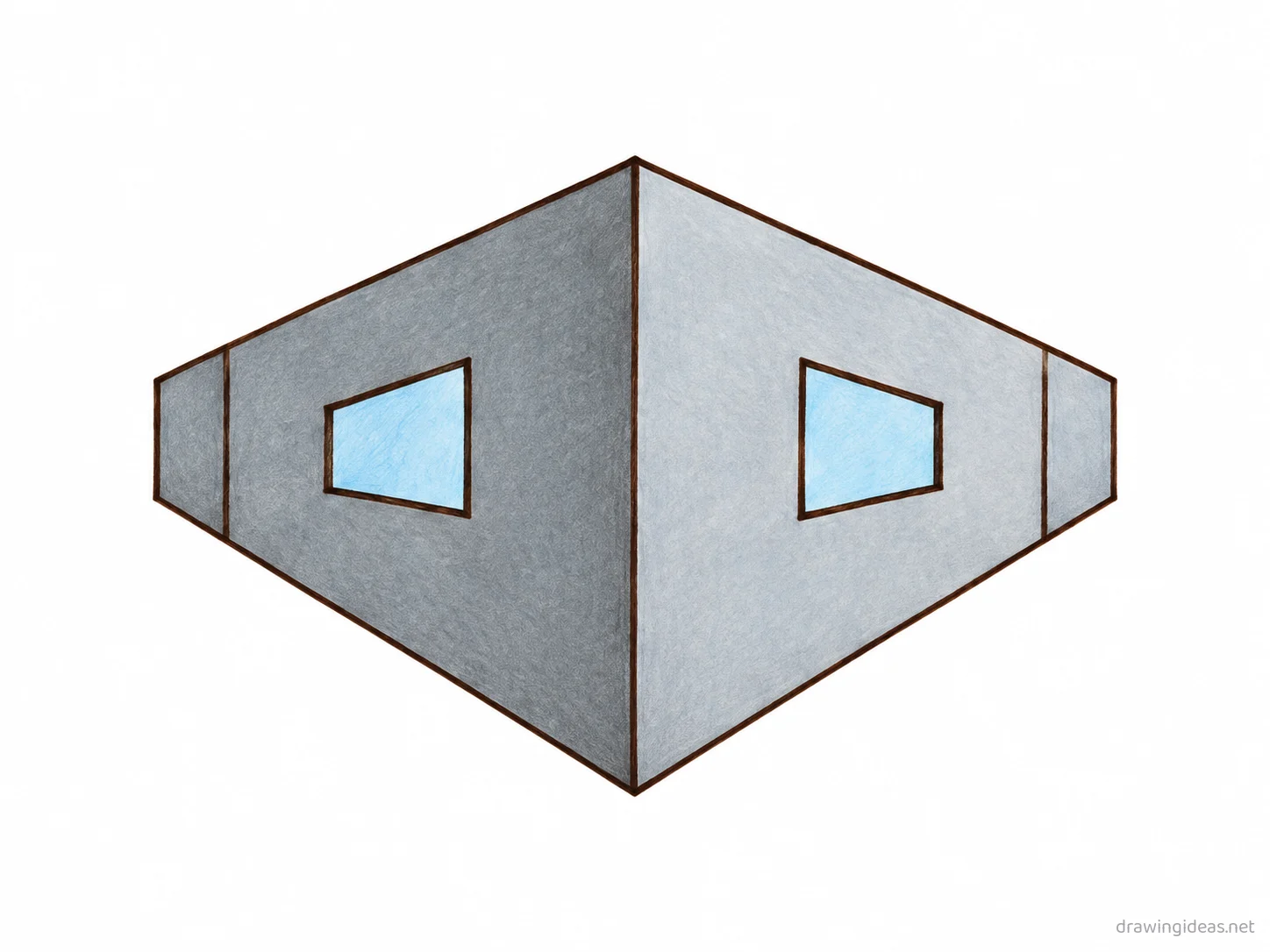 Two Point Perspective drawing — hand-drawn two point perspective illustration with ink lines and soft colors