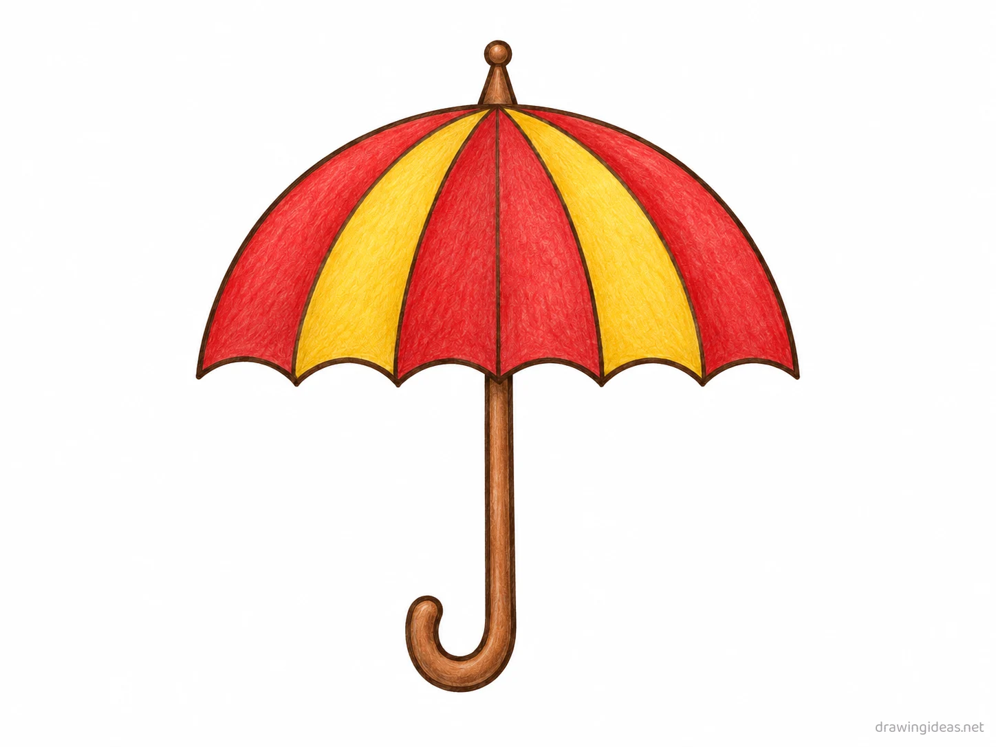 Umbrella drawing — hand-drawn umbrella illustration with ink lines and soft colors