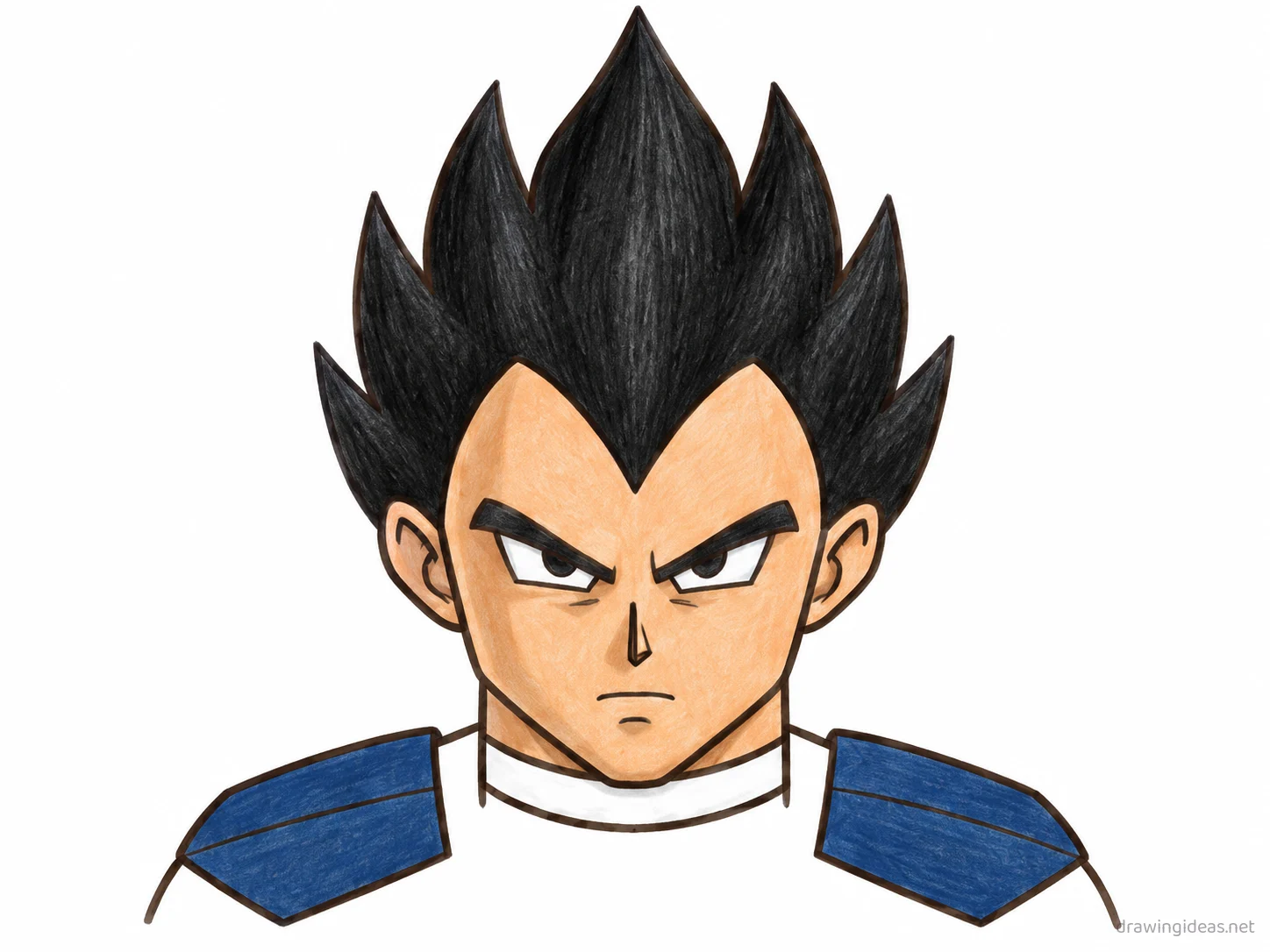 Vegeta drawing — hand-drawn Vegeta illustration with ink lines and soft colors