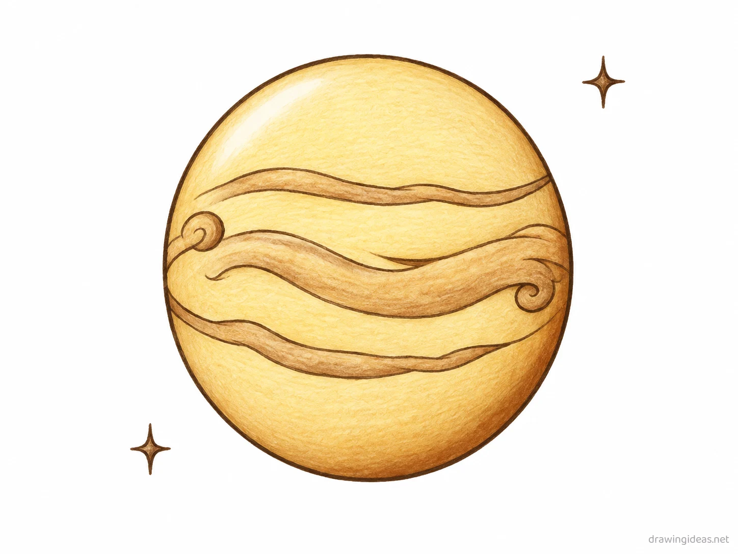 Venus drawing — hand-drawn venus illustration with ink lines and soft colors