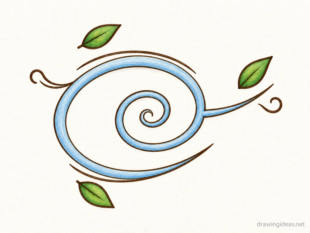 Wind drawing — hand-drawn wind illustration with ink lines and soft colors