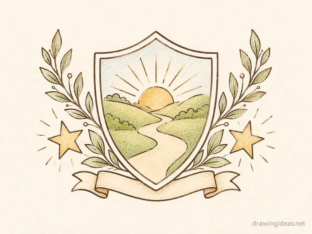 9th Amendment drawing — hand-drawn 9th Amendment illustration with ink lines and soft colors