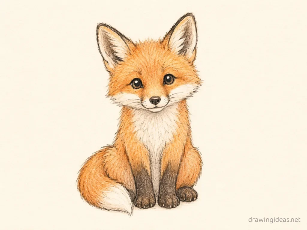 Animal drawing — hand-drawn animal illustration with ink lines and soft colors