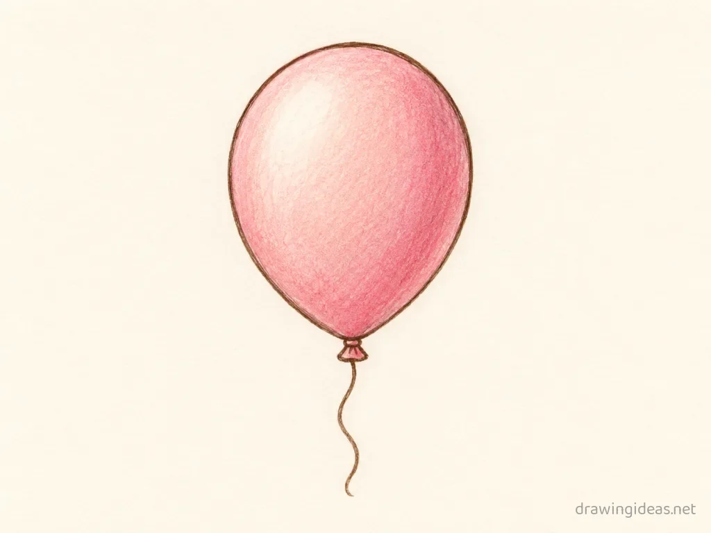 Balloon drawing — hand-drawn balloon illustration with ink lines and soft colors