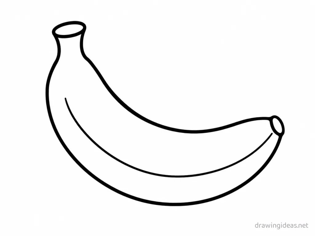 Easy banana drawing — easy style banana sketch
