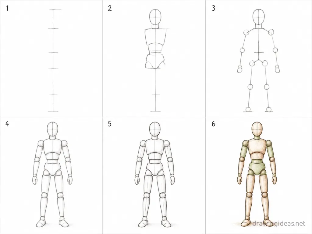 How to draw a base step by step — 6-step base drawing tutorial grid