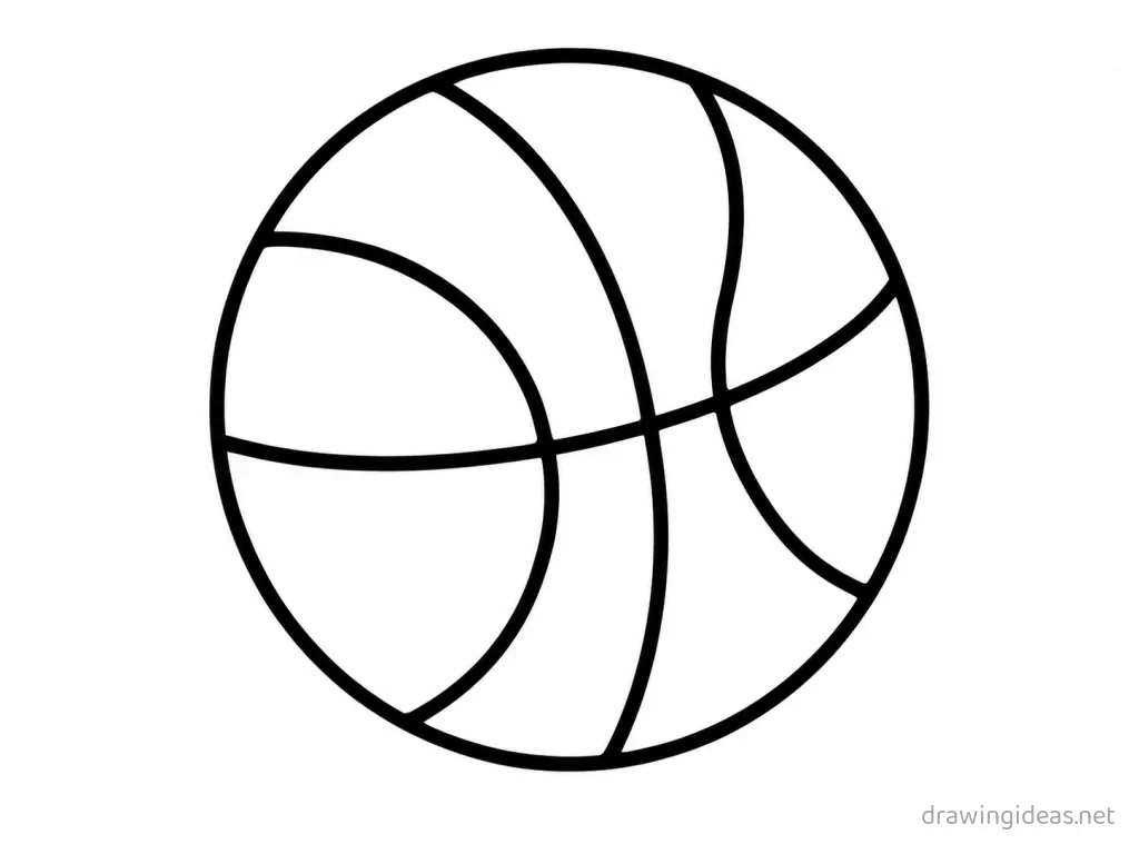 Easy basketball drawing — easy style basketball sketch