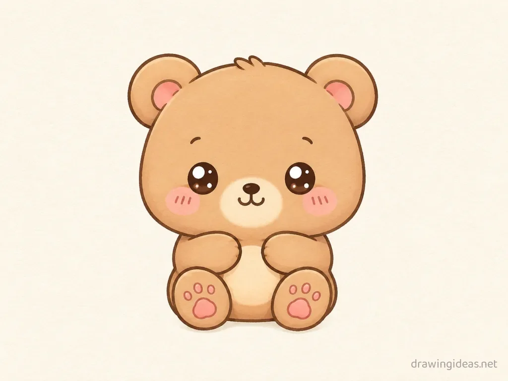 Cute bear drawing — cute style bear sketch