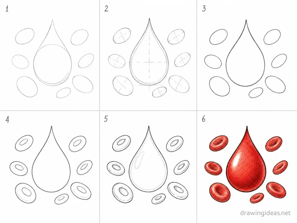 How to draw blood step by step — 6-step blood drawing tutorial grid