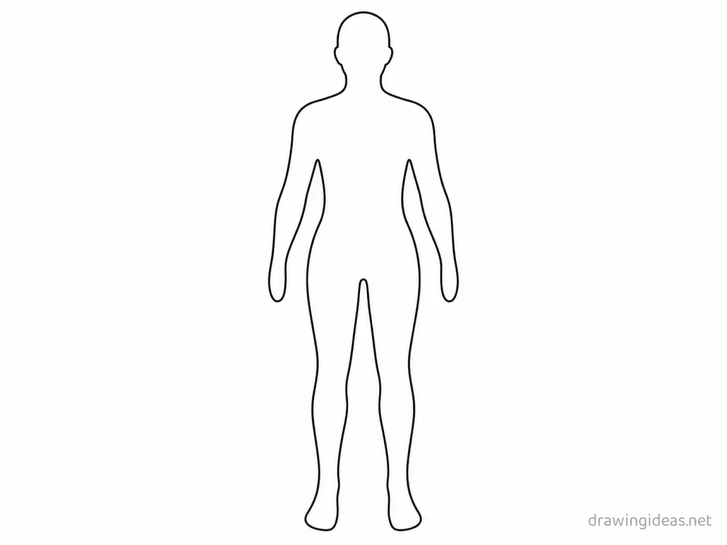 Outline body drawing — outline style body sketch