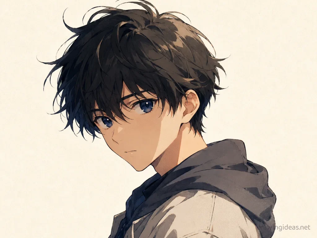 Anime boy drawing — anime style boy sketch