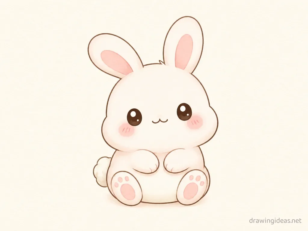 Cute bunny drawing — cute style bunny sketch
