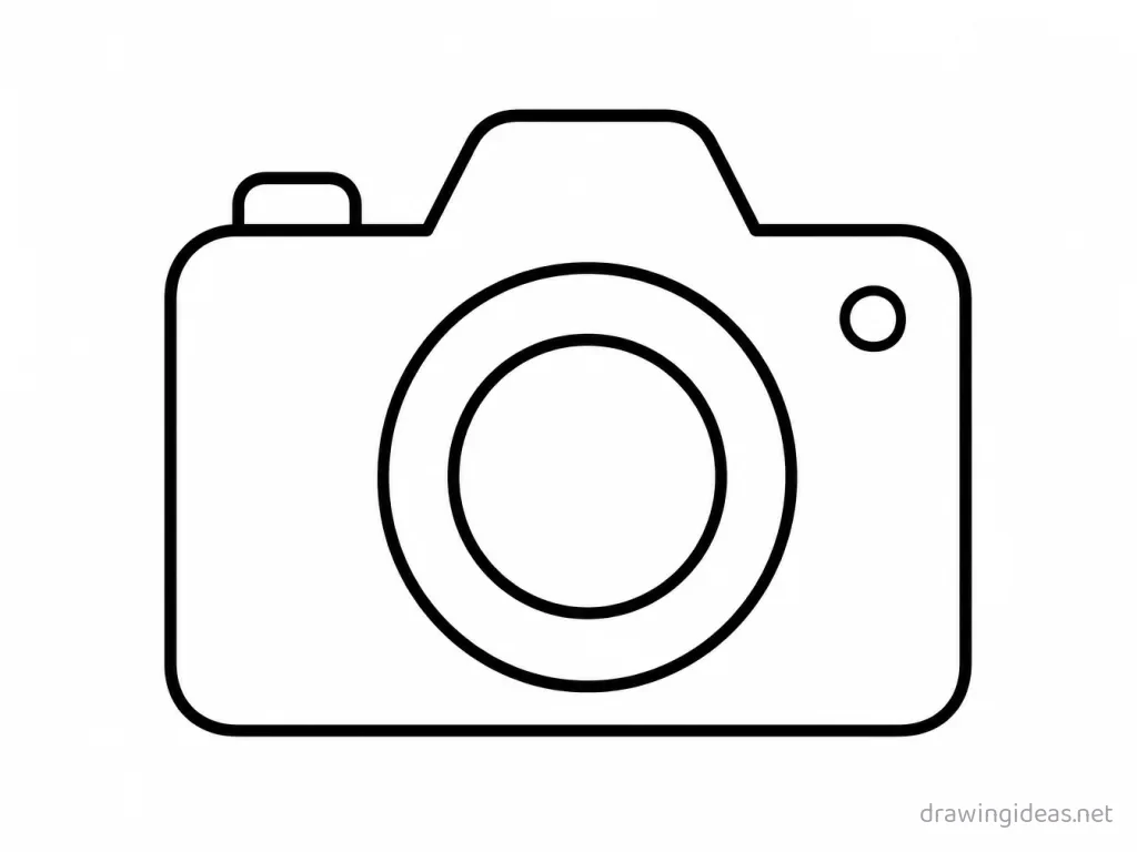 Easy camera drawing — easy style camera sketch