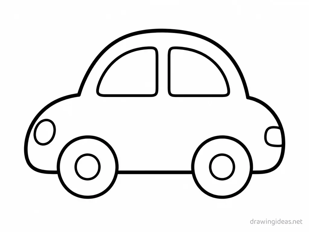 Easy car drawing — easy style car sketch
