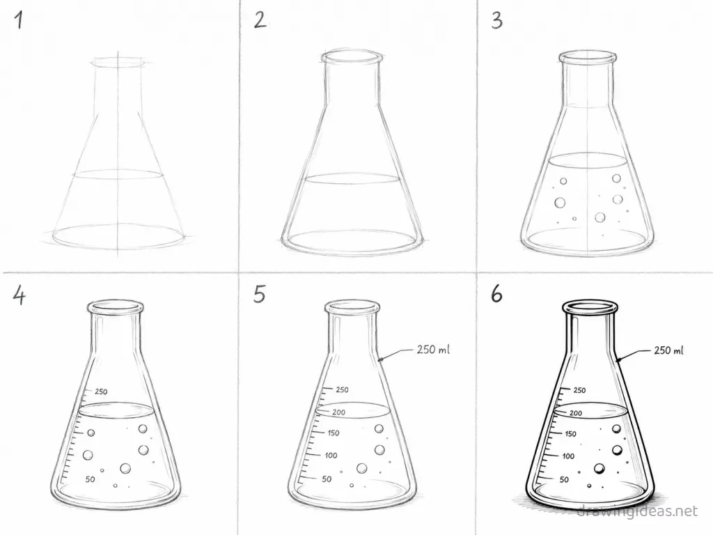 How to draw chemistry step by step — 6-step chemistry drawing tutorial grid