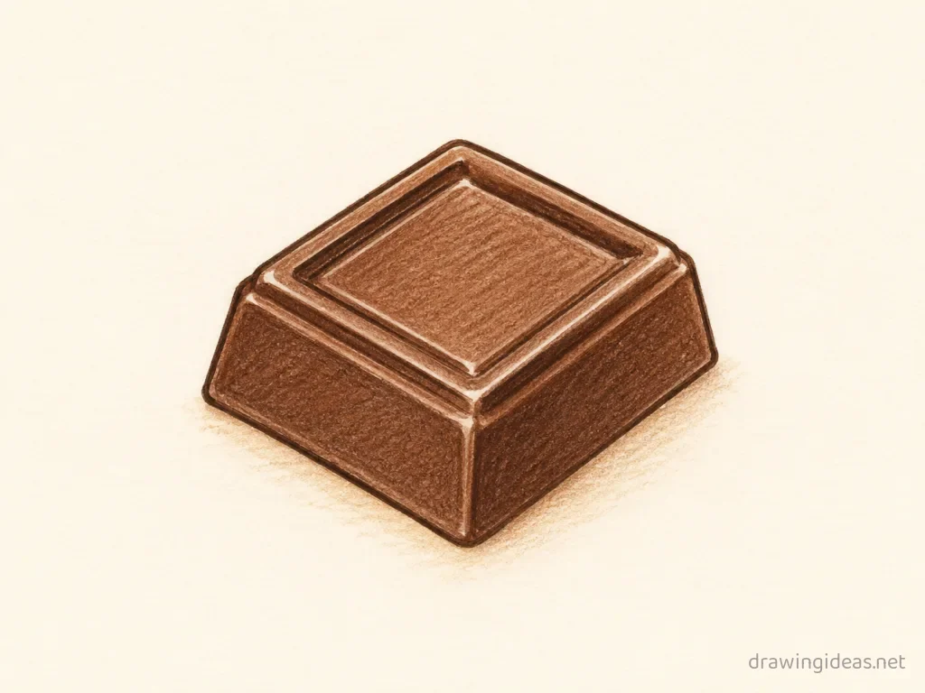 Chocolate drawing — hand-drawn chocolate illustration with ink lines and soft colors