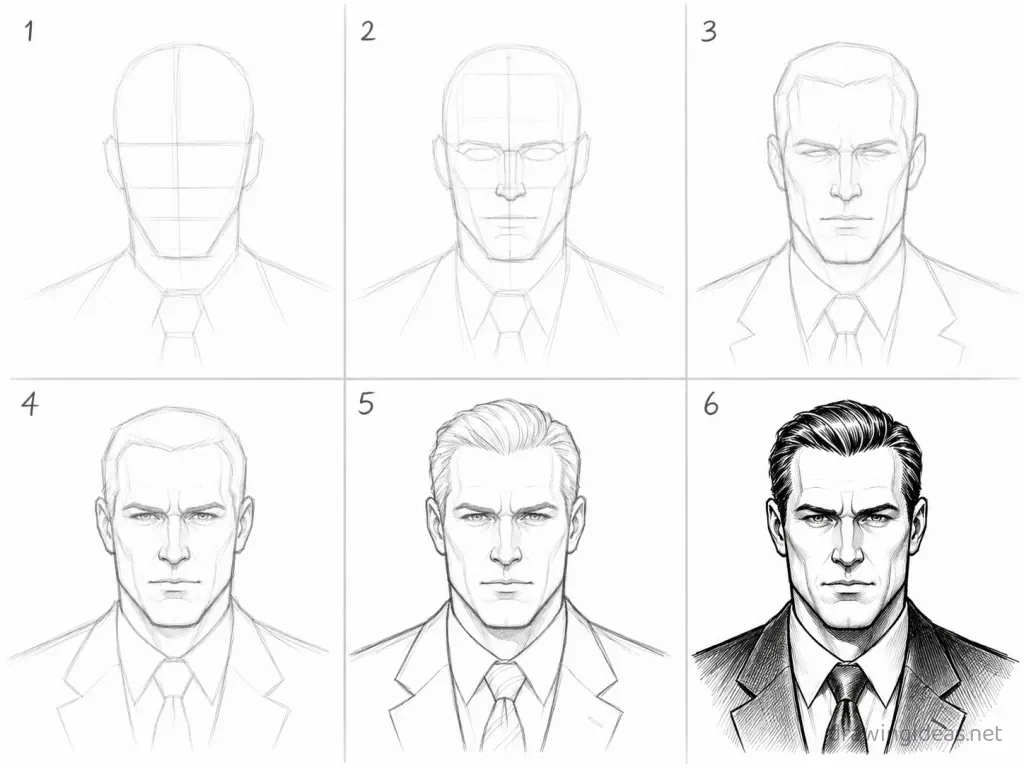 How to draw a closer step by step — 6-step closer drawing tutorial grid