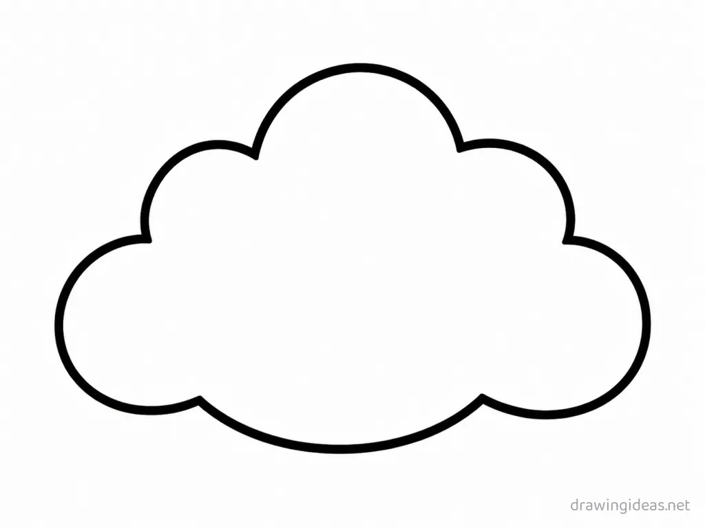Easy cloud drawing — easy style cloud sketch