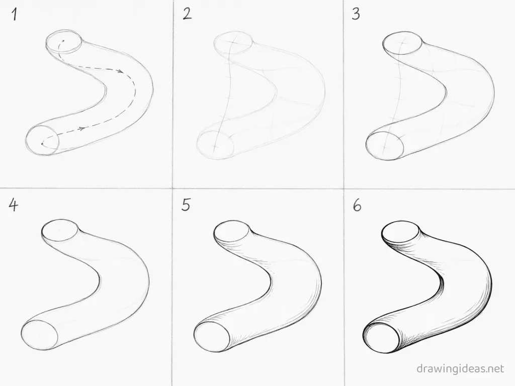 How to draw a contour line step by step — 6-step contour line drawing tutorial grid
