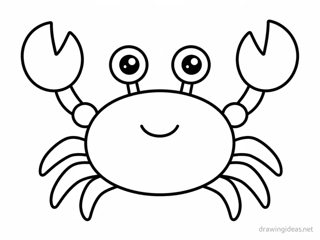 Easy crab drawing — easy style crab sketch