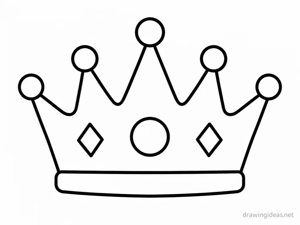 Easy crown drawing — easy style crown sketch