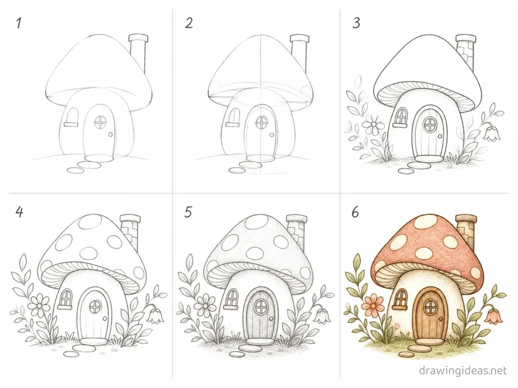 How to draw a design step by step — 6-step design drawing tutorial grid