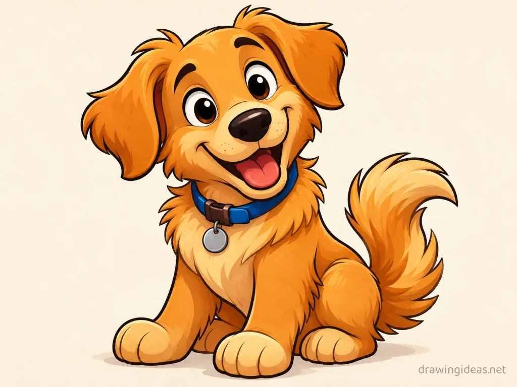 Cartoon dog drawing — cartoon style dog sketch