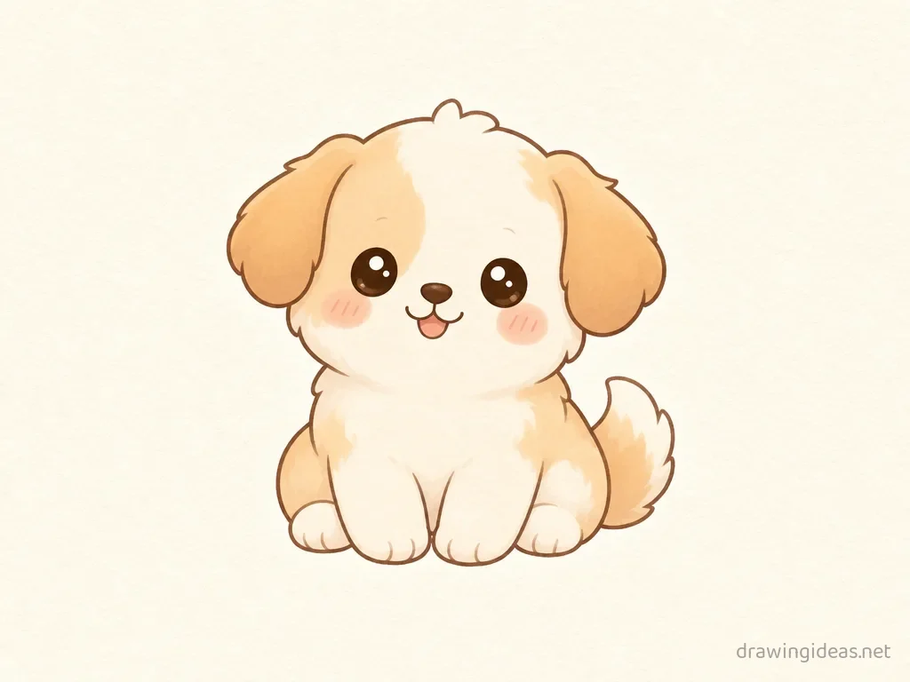 Cute dog drawing — cute style dog sketch