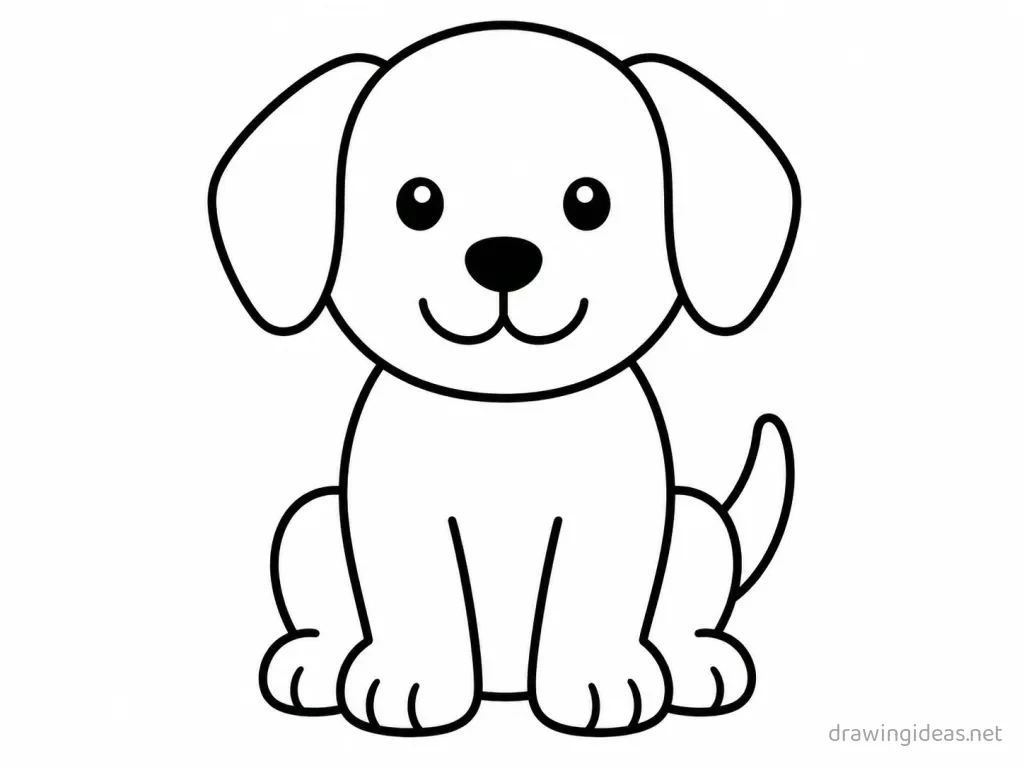 Easy dog drawing — easy style dog sketch