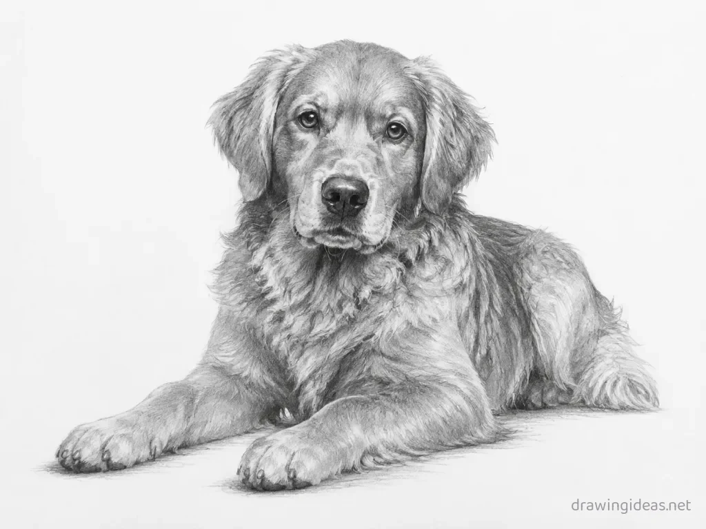 Realistic dog drawing — realistic style dog sketch