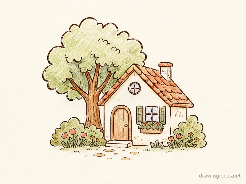Doodle drawing ā hand-drawn doodle illustration with ink lines and soft colors