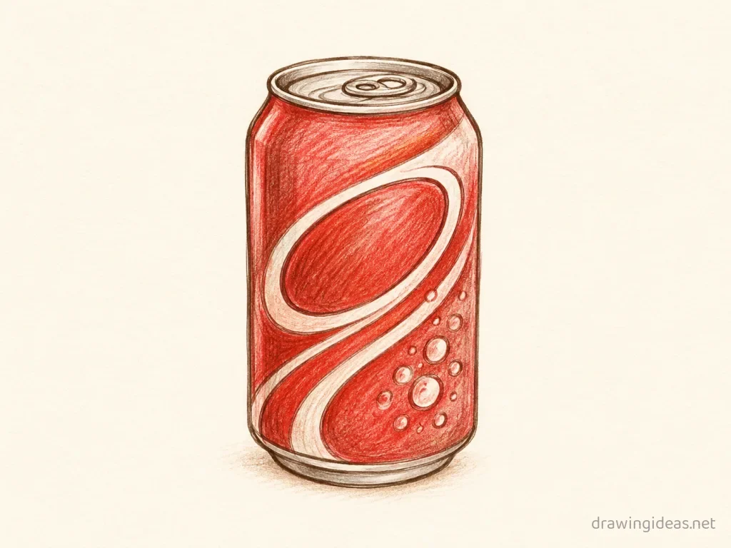 Dr Pepper drawing — hand-drawn Dr Pepper illustration with ink lines and soft colors