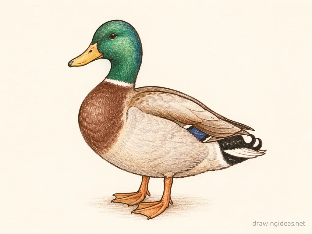 Drake drawing — hand-drawn Drake illustration with ink lines and soft colors