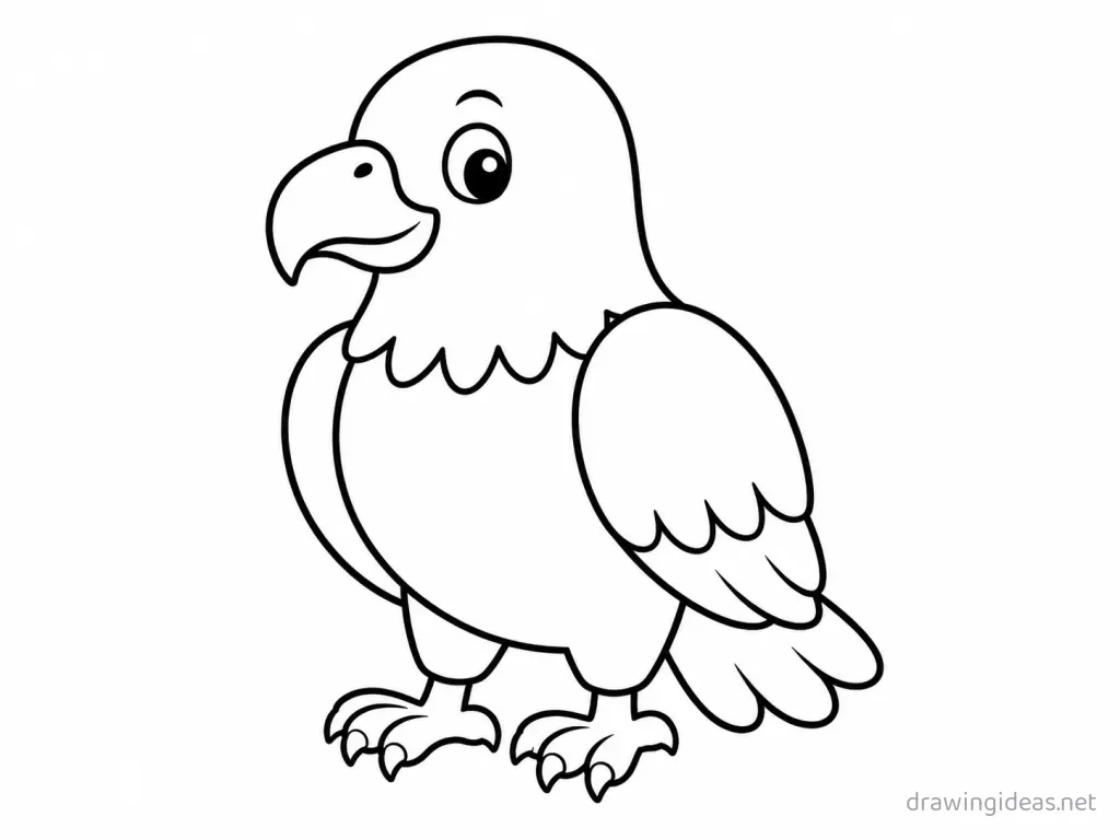 Easy eagle drawing — easy style eagle sketch