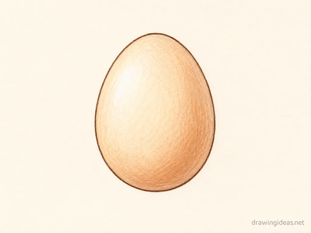 Egg drawing — hand-drawn egg illustration with ink lines and soft colors