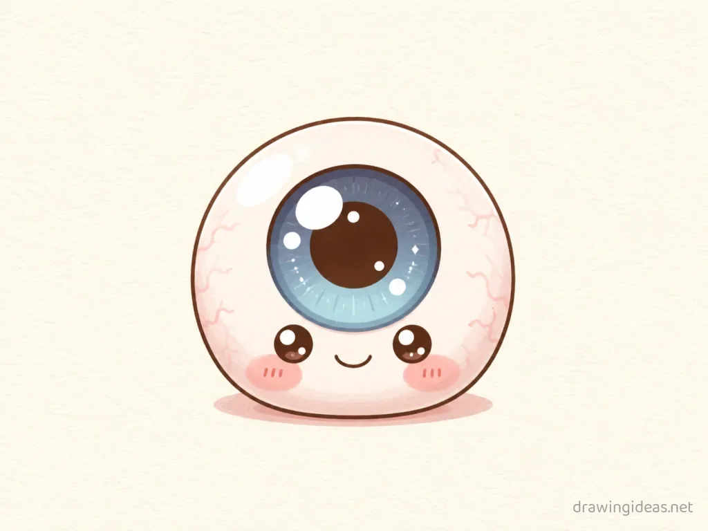 Cute eye drawing — cute style eye sketch