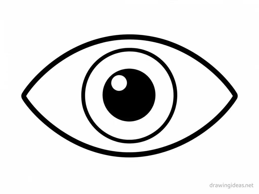 Easy eye drawing — easy style eye sketch