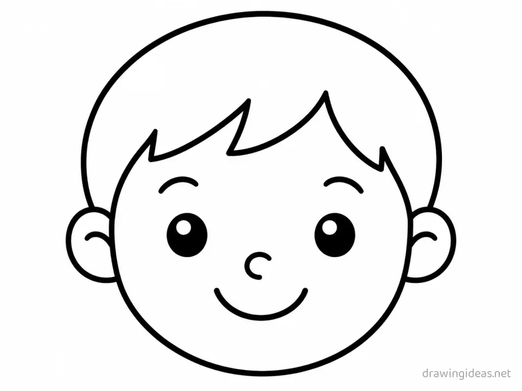 Easy face drawing — easy style face sketch
