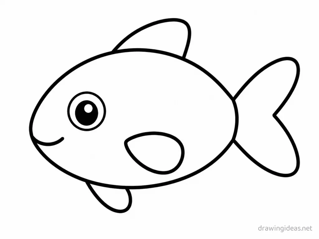 Easy fish drawing — easy style fish sketch