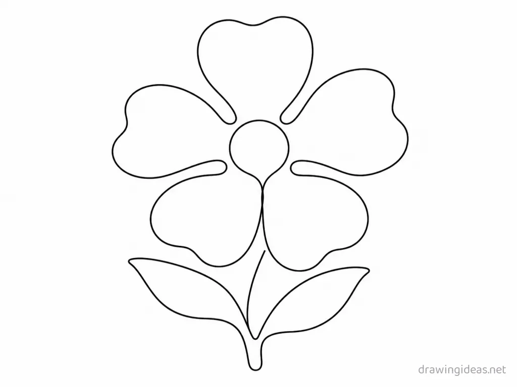 Outline flower drawing — outline style flower sketch