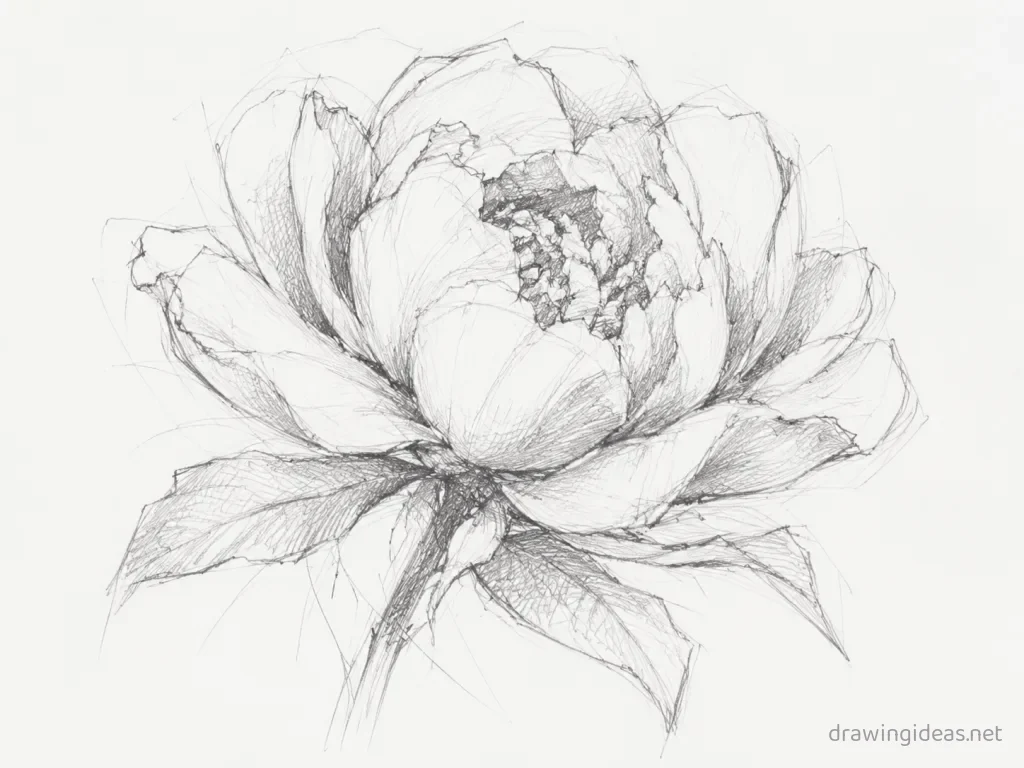 Sketch flower drawing — sketch style flower sketch