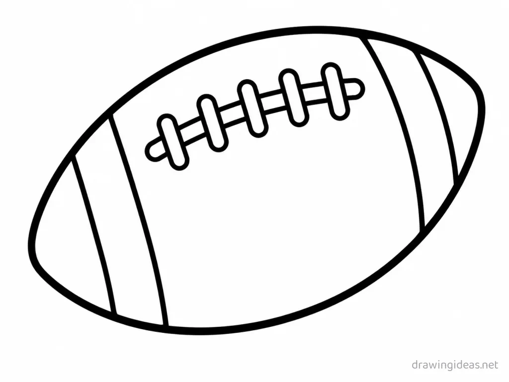 Easy football drawing — easy style football sketch