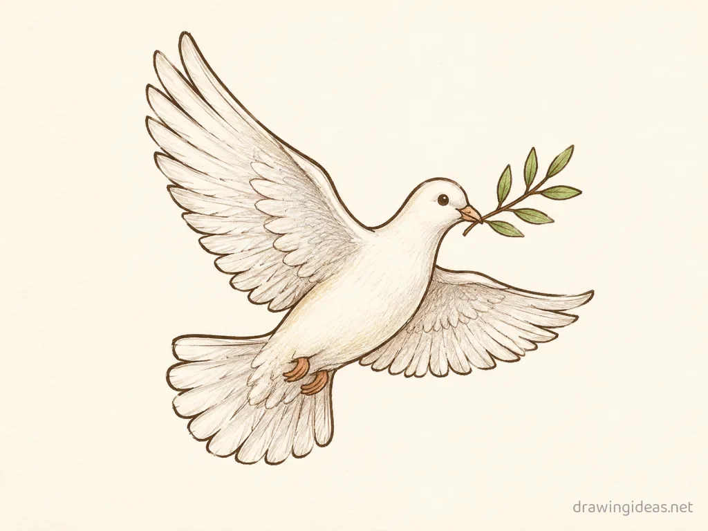 Freedom drawing — hand-drawn freedom illustration with ink lines and soft colors