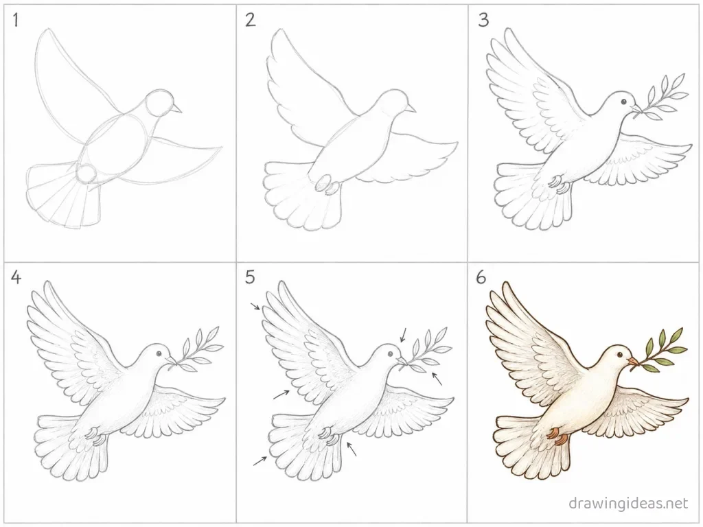How to draw freedom step by step — 6-step freedom drawing tutorial grid