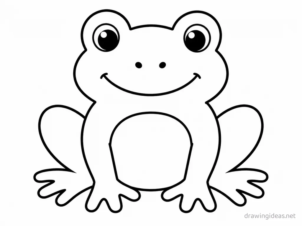 Easy frog drawing — easy style frog sketch