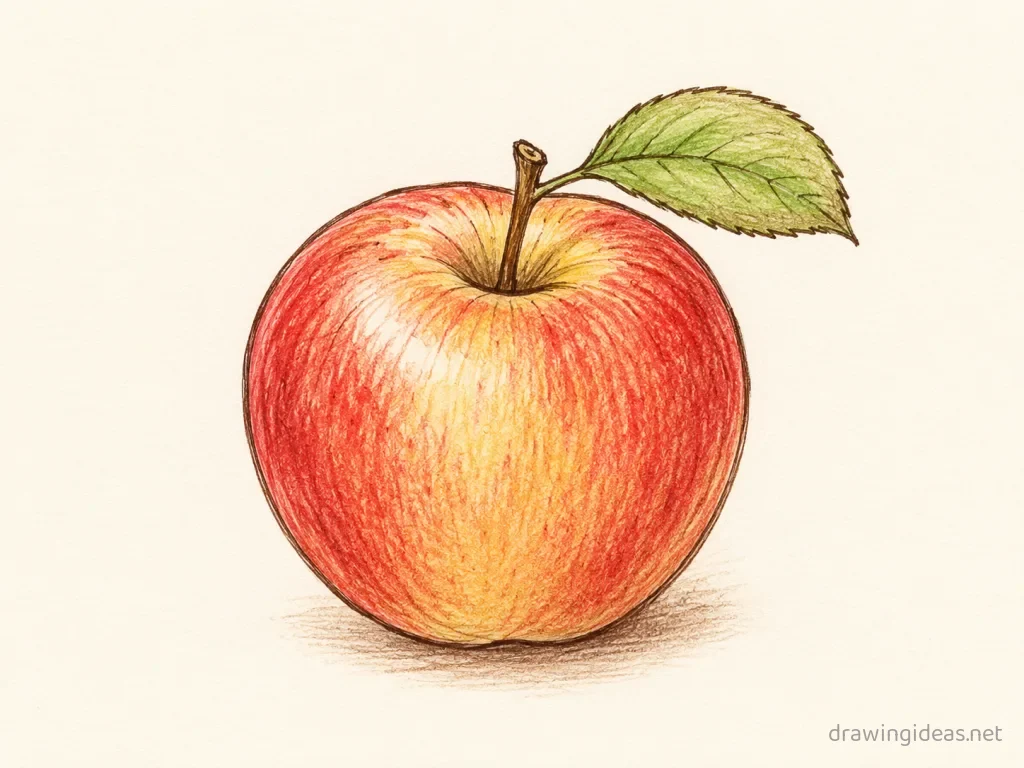 Fruit drawing — hand-drawn fruit illustration with ink lines and soft colors